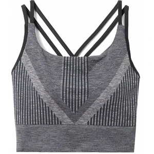 Smartwool Women's Intraknit Strappy Bra Black Heather L Bustiere pentru alergare