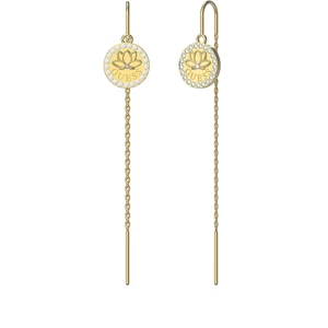 Guess Dlhé pozlátené náušnice Lotus JUBE01345JWYGT/U