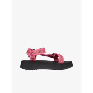 Sandále Calvin Klein Jeans PREFRESATO SANDAL WEBBING XRAY dámske, ružová farba, na platforme, YW0YW00969
