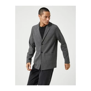 Koton Basic Jacket Wide Collar with Buttons and Pockets