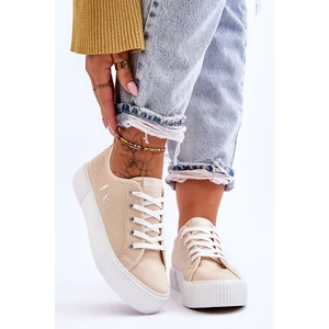 Comfortable platform sneakers Lee Cooper LCW-23-31-1808L Beige