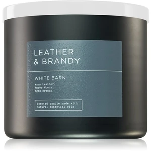 Bath & Body Works Leather & Brandy vonná svíčka 411 g