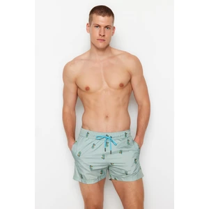 Trendyol Men's Green Men's Short Tropical Swimwear Marine Shorts