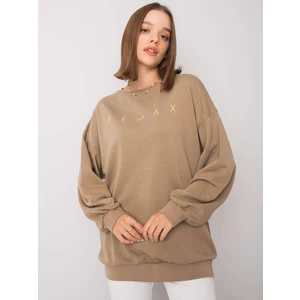 Dark beige hoodie without hood