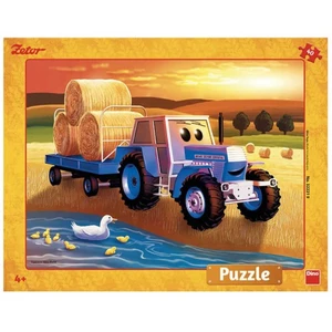 DINO Puzzle deskové 40 dílků Traktor ZETOR Žně skládačka 32x24cm