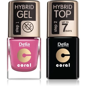 Delia Cosmetics Coral Nail Enamel Hybrid Gel kozmetická sada pre ženy odstín 05