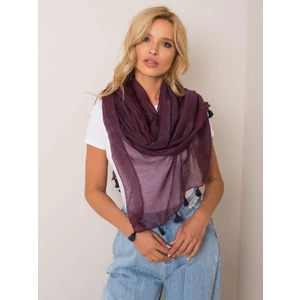 Maroon scarf with patterns with fringes