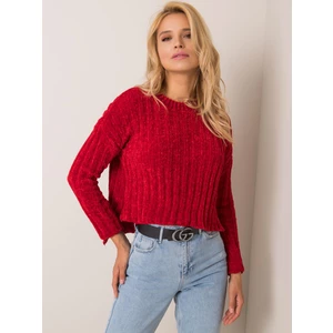 RUE PARIS Dark red sweater with a longer back