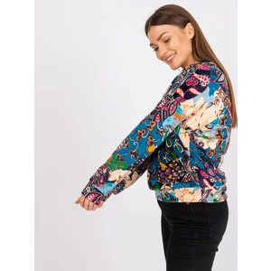 Blue women's blouse with Ruby print