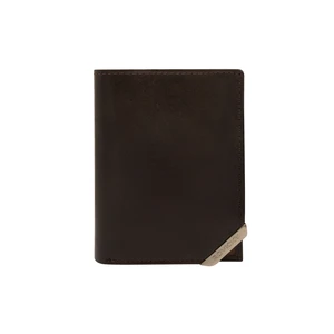 Dark brown and brown men's genuine leather wallet