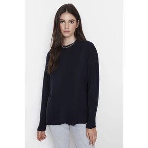 Trendyol Navy Blue Oversize Knitwear Sweater