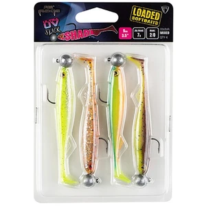 Fox rage gumová nástraha slick shad 4 mixed uv color pack loaded - 9 cm 7 g 2/0