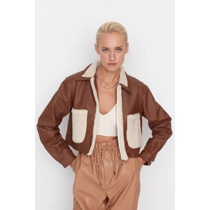 Trendyol Winter Jacket - Brown - Double-breasted