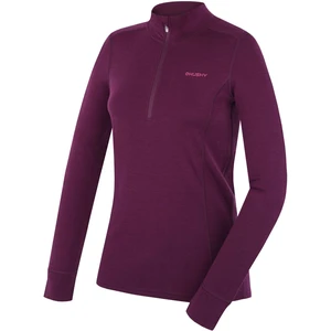 Women's merino sweatshirt HUSKY Aron Zip L deep magenta