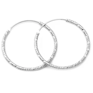 Beneto Luxusní kruhové stříbrné náušnice AGUC644/N 1,4 cm