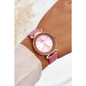 Classic women's leather watch Giorgio & Dario pink