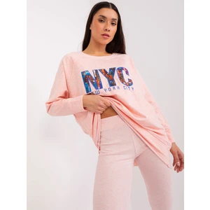 Light pink two-piece casual set
