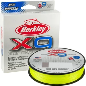 Berkley splétaná šňůra x9 fluro green 150 m-průměr 0,08 mm / nosnost 7,6 kg