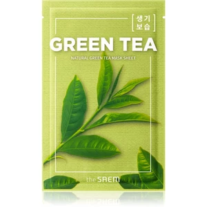 The Saem Natural Mask Sheet Green Tea plátýnková maska s hydratačním a zklidňujícím účinkem 21 ml