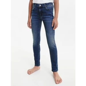 Tmavě modré holčičí skinny fit džíny Calvin Klein Jeans - Holky