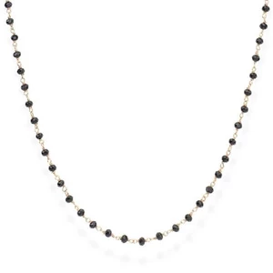 Amen Nadčasový pozlacený náhrdelník s černými krystaly Romance CLRN45