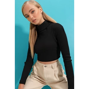 Trend Alaçatı Stili Sweater - Black - Fitted