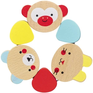 Petit Collage Wood Teether Animal hryzadielko z dreva 1 ks