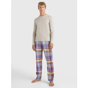 Modro-béžové pánské kostkované pyžamo Tommy Hilfiger - Pánské