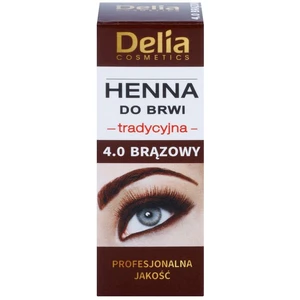 Delia Cosmetics Henna farba na obočie odtieň 4.0 Brown 2 g + 2 ml