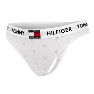 TOMMY HILFIGER Bílá tanga Thong Burnout Tommy 85