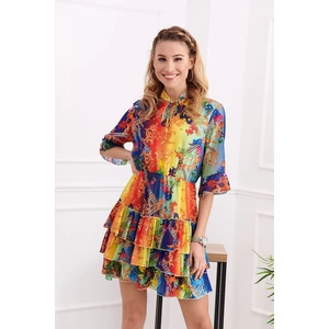 Airy dress with colorful patterns