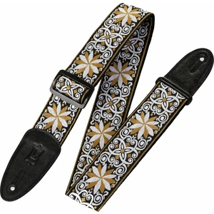 Levys M8HT-13 Print Series 2" 60's Hootenanny Jacquard Weave Guitar Strap Brown/White