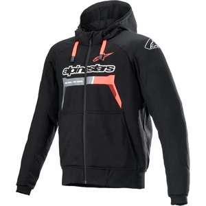 Alpinestars Chrome Ignition Hoodie Black/Red Fluorescent S Giacca in tessuto