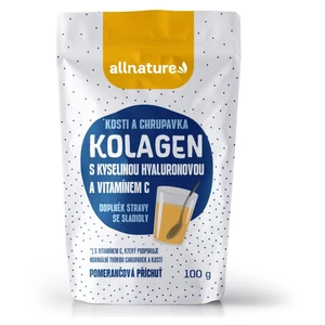 Allnature Kolagén s kyselinou hyalurónovou a vitamínom C - príchuť pomaranč 100 g