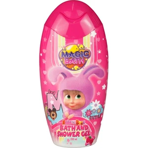 Masha & The Bear Magic Bath Bath & Shower Gel sprchový a koupelový gel pro děti Raspberry 200 ml