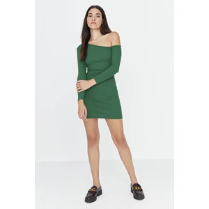 Trendyol Emerald Green Asymmetrical Knitted Dress