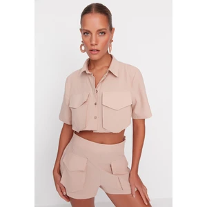 Trendyol Beige Pocket Detailed Bottom-Top Set