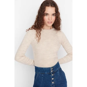 Trendyol Sweater - Beige - Slim fit