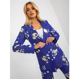 Cobalt elegant jacket with roses from a suit