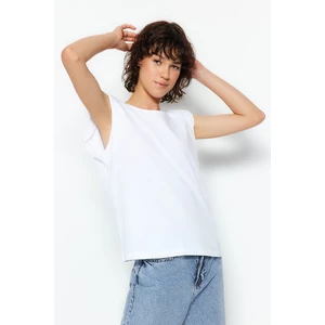Trendyol White More Sustainable 100% Organic Cotton Cotton Decollete Basic Knitted T-Shirt
