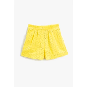 Koton Embroidered Shorts with Elastic Waist.