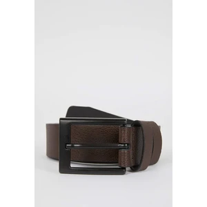 DEFACTO Men Rectangle Buckle Faux Leather Classic Belt