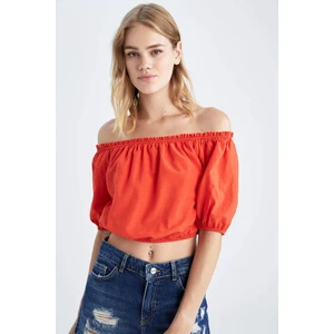 DEFACTO Crop Off Shoulder Half Sleeve Short Sleeve Blouse