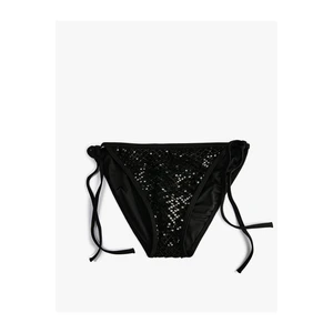 Koton Brazilian Bikini Bottoms Sequined Tie Sides Beaded