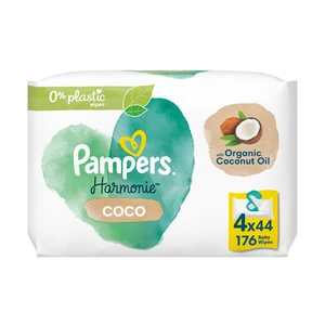 PAMPERS Ubrousky vlhčené Harmonie Coconut Plastic Free 4x44 ks