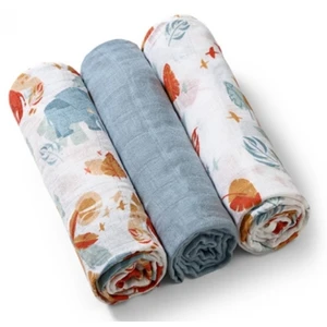 BABYONO Pleny mušelínové Super soft 3 ks - modrá
