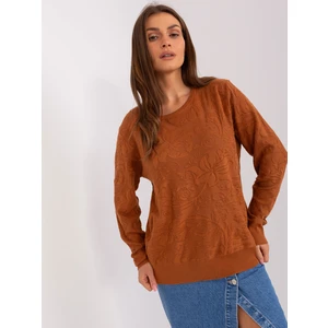 Light brown classic sweater with long sleeves