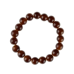 Bead bracelet on elastic band brown