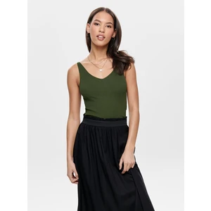 Dark Green Ribbed Tank Top JDY Nanna - Women