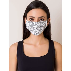 Black and white protective mask with print